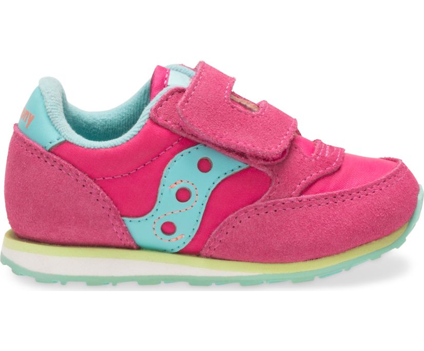 Saucony Baby Jazz Hook & Loop Kids' Sneakers Pink / Turquoise | Canada 726BEXC